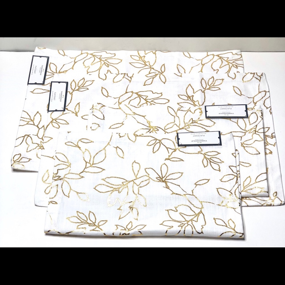 Set of 4 Gold Leaf Placemat - Threshold